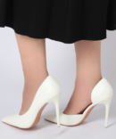 Rebeca Chic White Pointy Stiletto Heel Sandals - back view