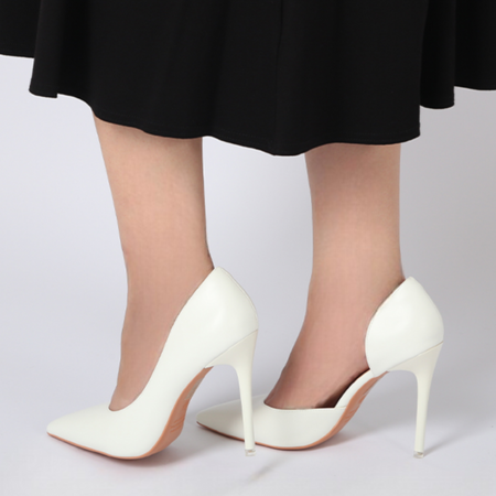 Rebeca Chic White Pointy Stiletto Heel Sandals - back view