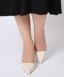 2 Sheela Chic Transparent Heel Pumps Sandals - Beige front view