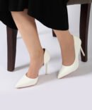 Rebeca Chic White Pointy Stiletto Heel Sandals - side view