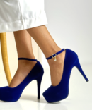 7-1 Velvet Platform Heels 11.5cm Heel and 4cm Platform Detail