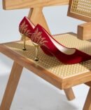 06-6R4A7123 Back View of Elegant Red Pointed Heels Showing 8cm Stiletto