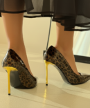 Ayden Leopard Gold Pointy Heels Sandals Front View 9.5cm Heel